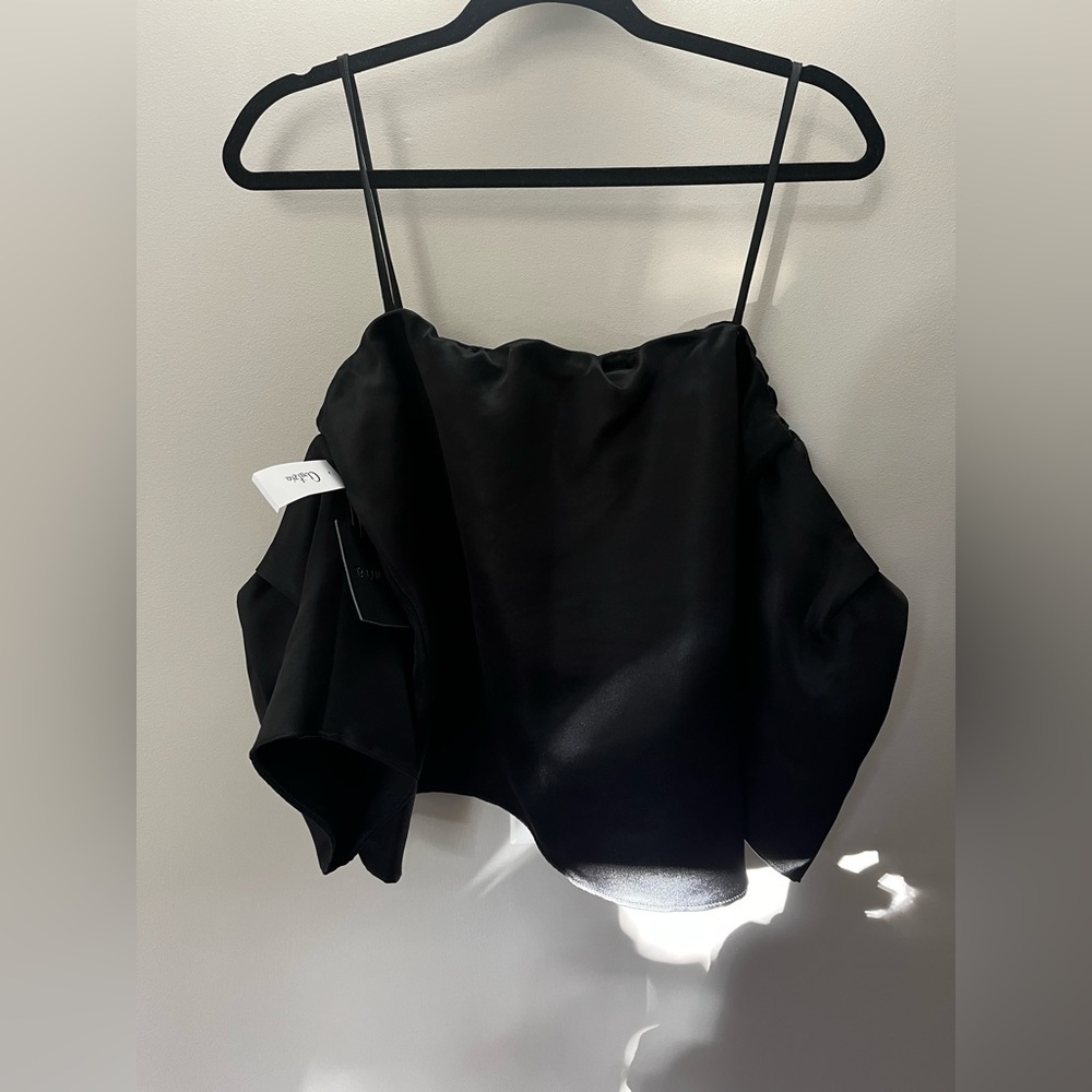 NWT Aritzia Tops Talula Satin Cold Shoulder Top Size L - Picture 3 of 8